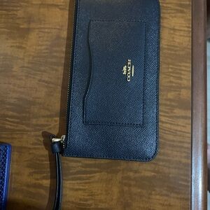 Coach Black Leather Wristlet